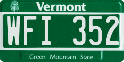 VT license plate WFI352