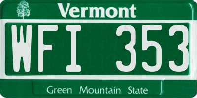 VT license plate WFI353