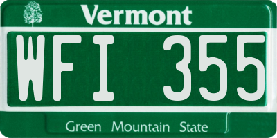 VT license plate WFI355