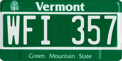 VT license plate WFI357