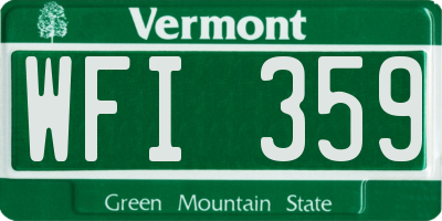 VT license plate WFI359