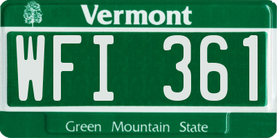 VT license plate WFI361