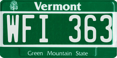 VT license plate WFI363