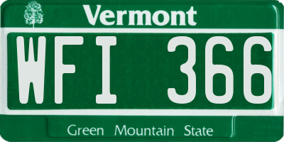 VT license plate WFI366