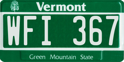VT license plate WFI367