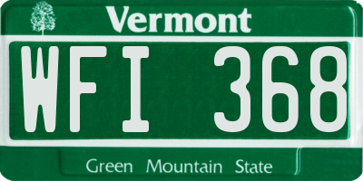 VT license plate WFI368