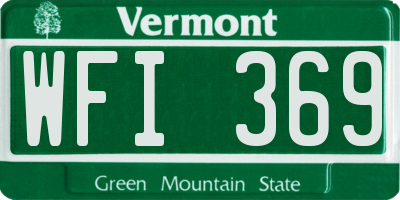 VT license plate WFI369