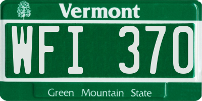 VT license plate WFI370