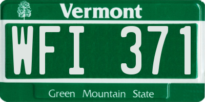 VT license plate WFI371