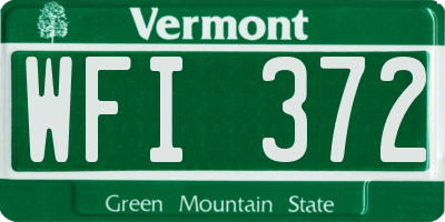 VT license plate WFI372