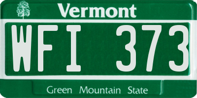 VT license plate WFI373