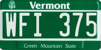 VT license plate WFI375