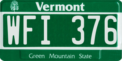 VT license plate WFI376