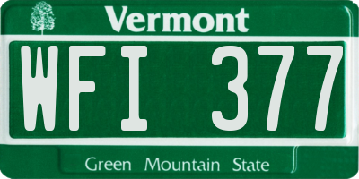 VT license plate WFI377