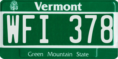 VT license plate WFI378