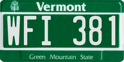 VT license plate WFI381