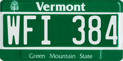 VT license plate WFI384