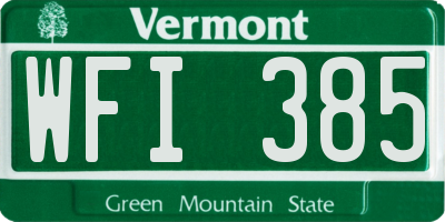 VT license plate WFI385