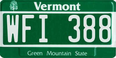 VT license plate WFI388