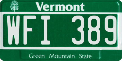 VT license plate WFI389