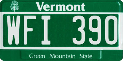 VT license plate WFI390