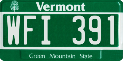 VT license plate WFI391