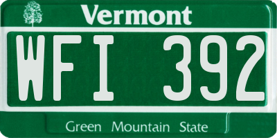 VT license plate WFI392