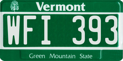 VT license plate WFI393