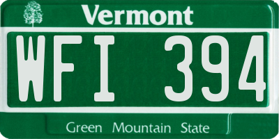 VT license plate WFI394