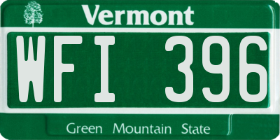 VT license plate WFI396
