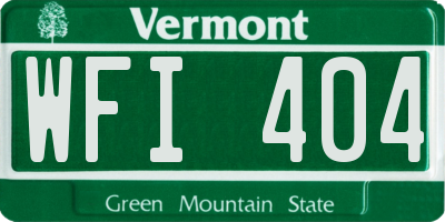 VT license plate WFI404