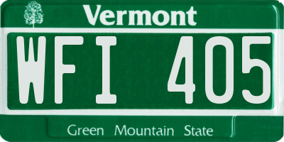 VT license plate WFI405