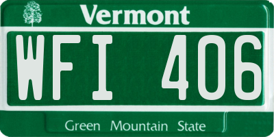 VT license plate WFI406