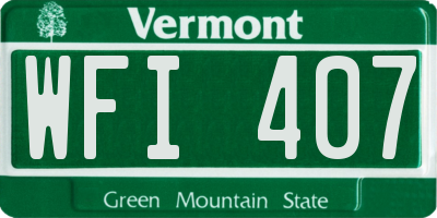 VT license plate WFI407