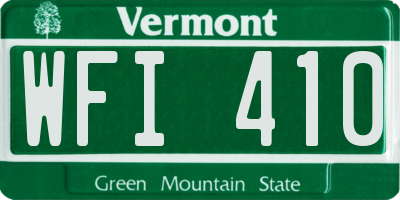 VT license plate WFI410