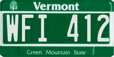 VT license plate WFI412