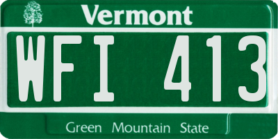 VT license plate WFI413
