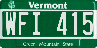 VT license plate WFI415