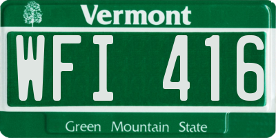 VT license plate WFI416