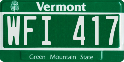 VT license plate WFI417