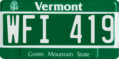 VT license plate WFI419