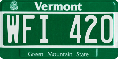 VT license plate WFI420