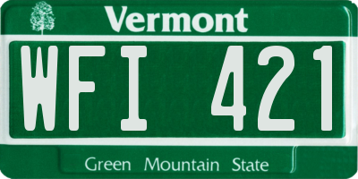 VT license plate WFI421