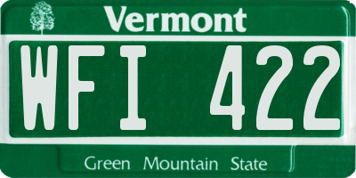 VT license plate WFI422