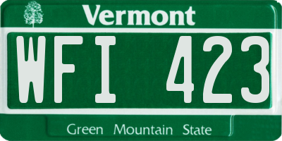 VT license plate WFI423