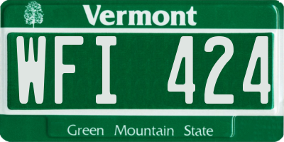 VT license plate WFI424