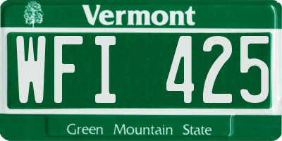 VT license plate WFI425