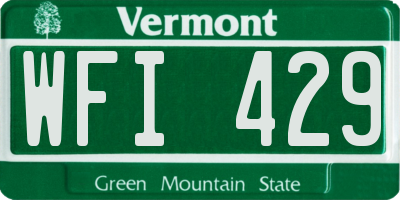 VT license plate WFI429