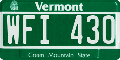 VT license plate WFI430