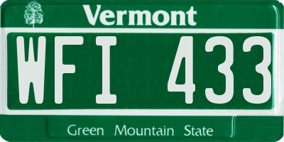 VT license plate WFI433